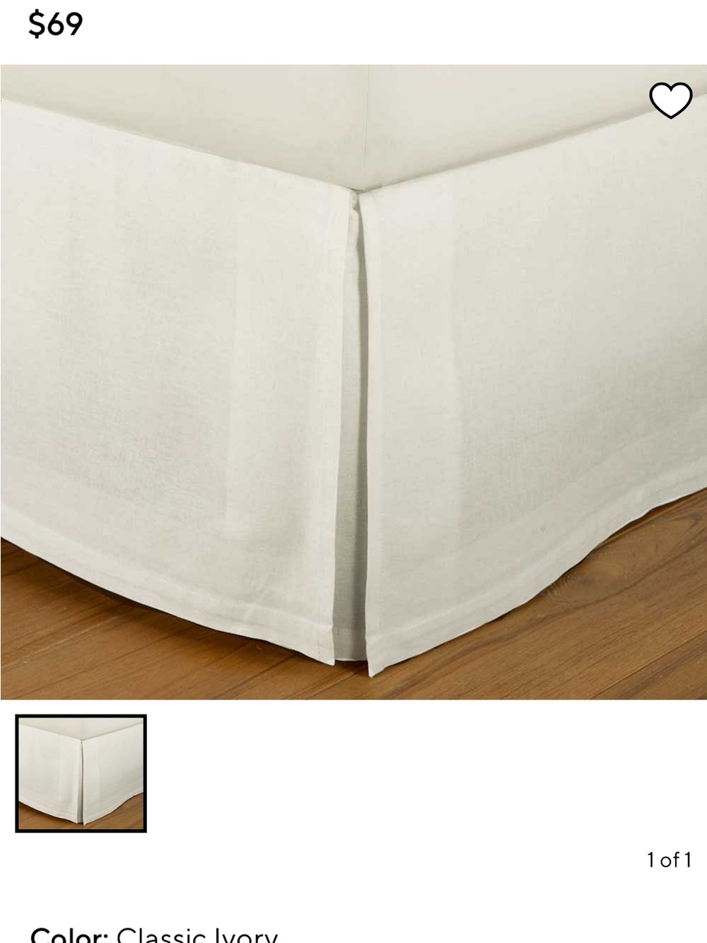 Classic Ivory Bed Skirt - Neutral Linen by Pottery Barn